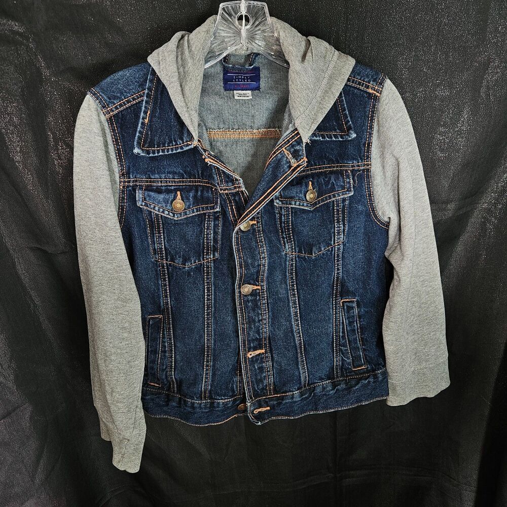 Simply Styled Jean Sweatshirt Jacket Kids GUC Size 10/12